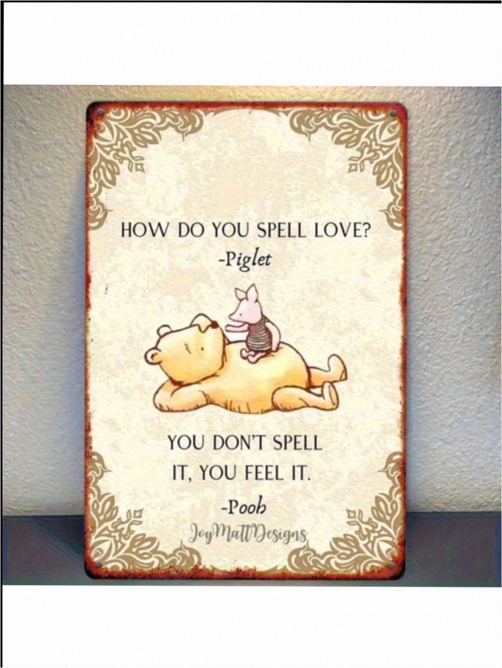 1pc And Piglet Love And Friendship 8X12Inch Iron Wall Hanging Suitable For Home Decoration Displaying The Warm Conversation Between And Piglet About Love And Friendship Full Of Unc Da9ccd