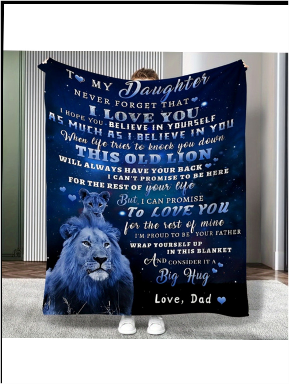 Flannel Blanket From Dad To My Daughter Warm And Comfortable Soft Blanket For Sofa Bed Couch 917906