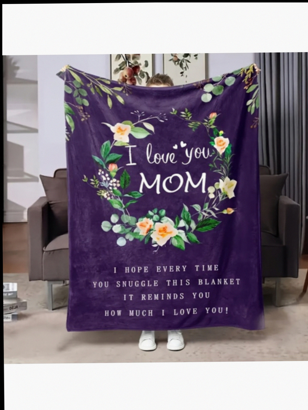 Gift Blanket I Love You Mom Warm And Cozy Soft Comfortable Flannel Blanket Throw Blanket For Car Sofa Couch Bed Office Camping Birthday Gift Christmas Halloween Thanksgiving Day Mo 383dd8