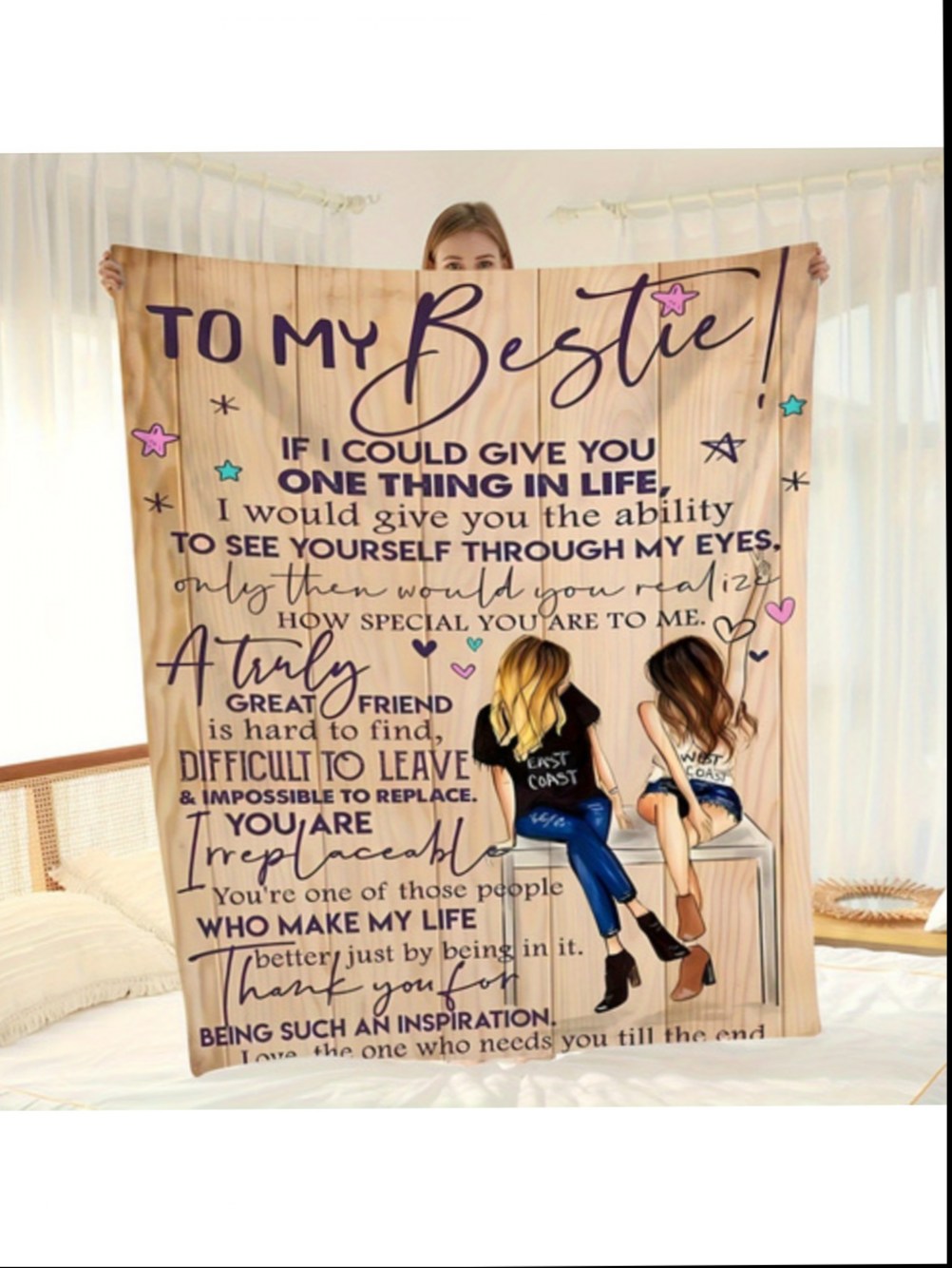 Gift Letter Print Flannel Blankets For Best Friends And Girlfriends Warm And Comfortable Soft Blankets For All Seasons Nap Blankets Sofa Beds Sofas Office Camping Trips Home Decor 4f26b1